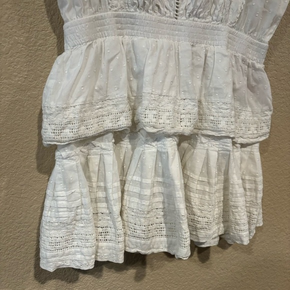 Elegant White Ruffled Mini Dress - Picture 5 of 12